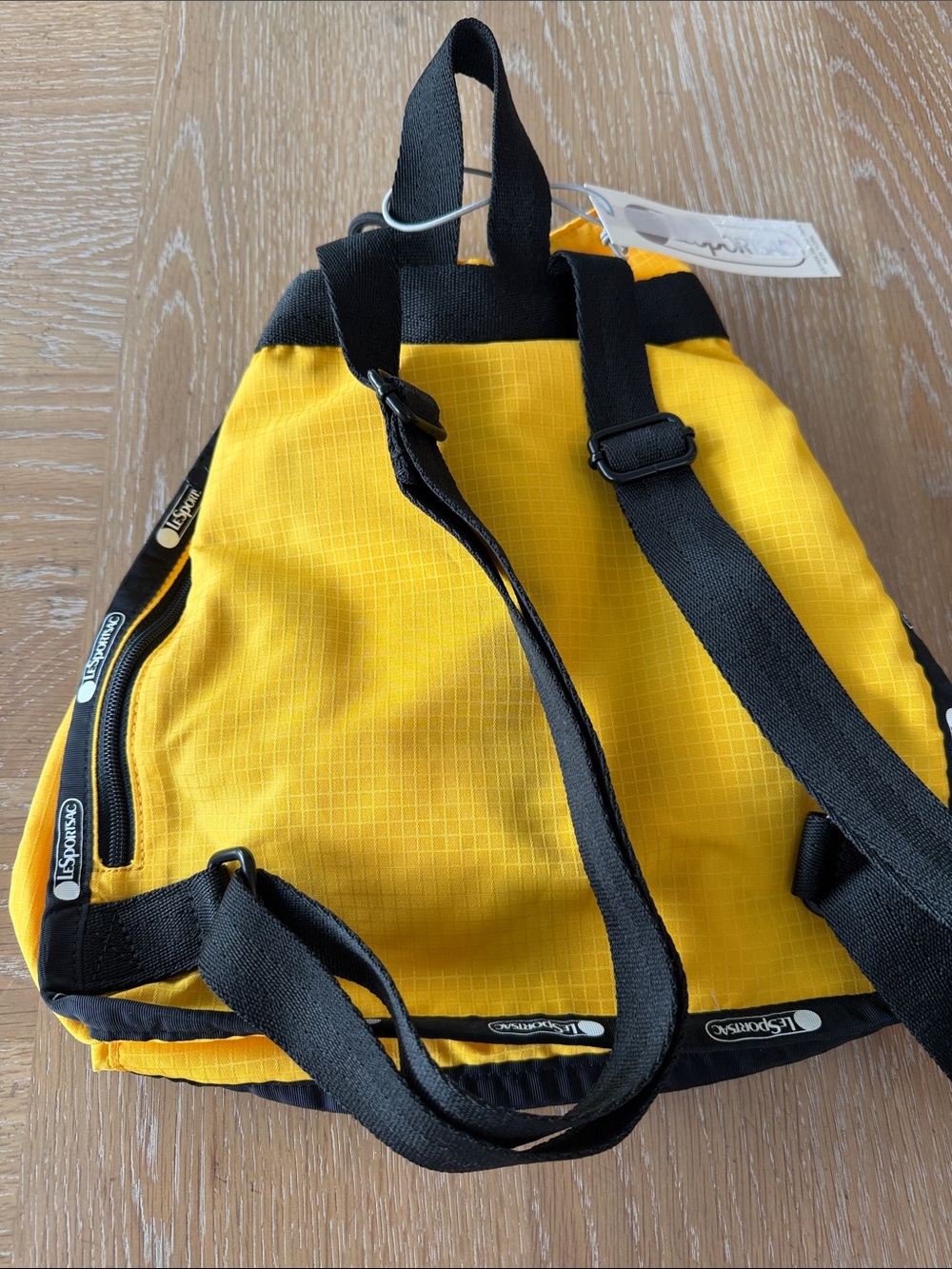 NWT LeSportsac NADINE Drawstring Backpack Mango Yellow Perfect Travel Bag Purse - Picture 5 of 16